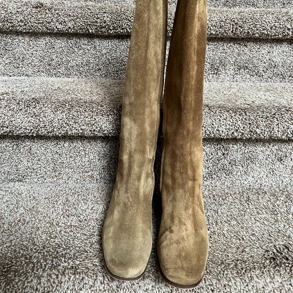 Emma Hope Women's Brown Leather Almond Toe Zipper Riding Boots. - Picture 2 of 11